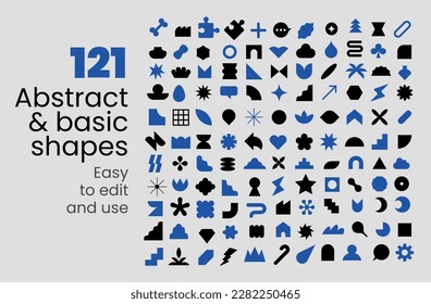 Neo geometric shapes collection. Minimalist symbols. abstract Iconography. Flat vector icon. Icons set. Primitive forms. Modernist abstract geometric shapes. Geometric elements. Brutalist design.
