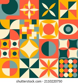 Neo geometry seamless pattern vector illustration. Colored background with geometric shapes. Template for fabric, brochure and product design