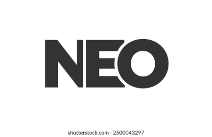 PLANTILLA de diseño de logotipo NEO con texto fuerte y moderno en negrita. Logotipo de Vector inicial basado en tipografía simple y mínima. Identidad de empresa de moda ideal para la presencia de la marca de las empresas.