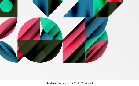Neo memphis geometric pattern with circles, squares and lines. Pop art abstract background for covers, banners, flyers and posters and other templates