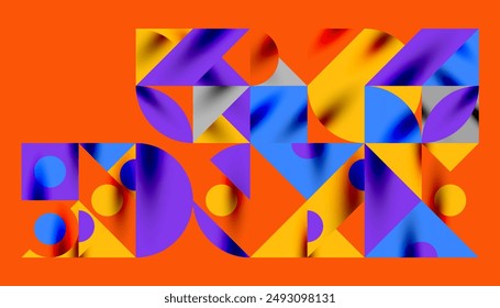 Neo memphis geometric pattern with circles, squares and lines. Pop art abstract background for covers, banners, flyers and posters and other templates