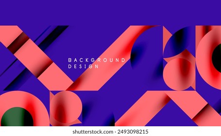 Patrón geométrico de Neo Memphis con círculos, cuadrados y líneas. Fondo abstracto del arte Pop para las cubiertas, Anuncios, volantes y carteles y otras Plantillas