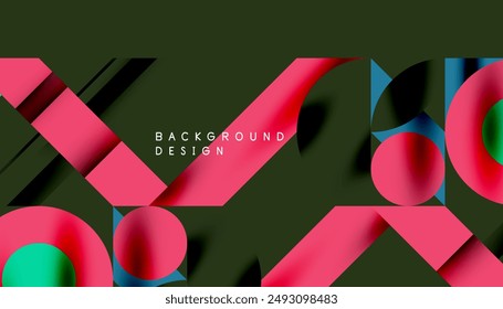 Neo memphis geometric pattern with circles, squares and lines. Pop art abstract background for covers, banners, flyers and posters and other templates