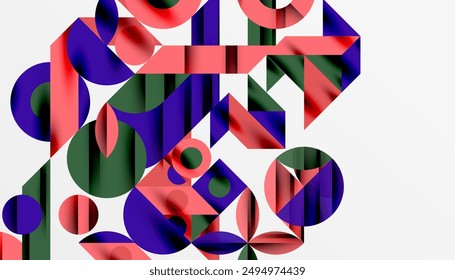 Neo memphis geometric pattern with circles, squares and lines. Pop art abstract background for covers, banners, flyers and posters and other templates