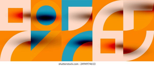 Neo memphis geometric pattern with circles, squares. Pop art abstract background for covers, banners, flyers and posters and other templates