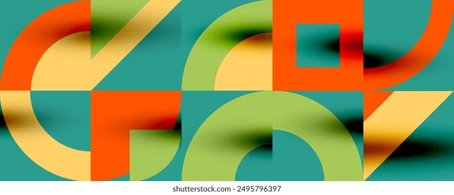 Neo memphis geometric pattern with circles, squares. Pop art abstract background for covers, banners, flyers and posters and other templates