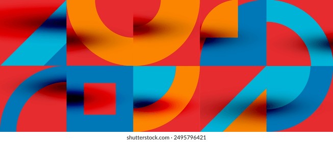 Neo memphis geometric pattern with circles, squares. Pop art abstract background for covers, banners, flyers and posters and other templates