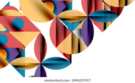 Neo memphis geometric pattern with circles, squares and lines. Pop art abstract background for covers, banners, flyers and posters and other templates