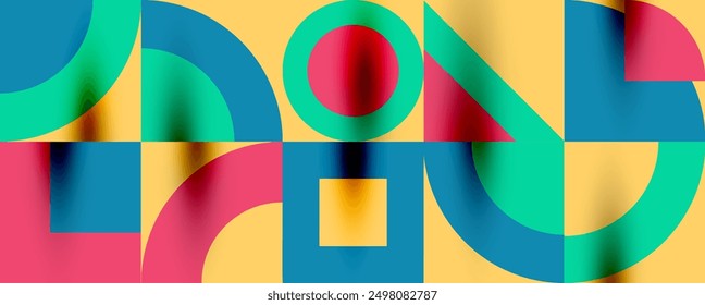 Neo memphis geometric pattern with circles, squares. Pop art abstract background for covers, banners, flyers and posters and other templates