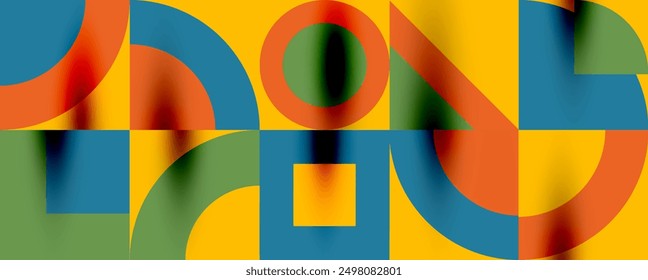 Neo memphis geometric pattern with circles, squares. Pop art abstract background for covers, banners, flyers and posters and other templates