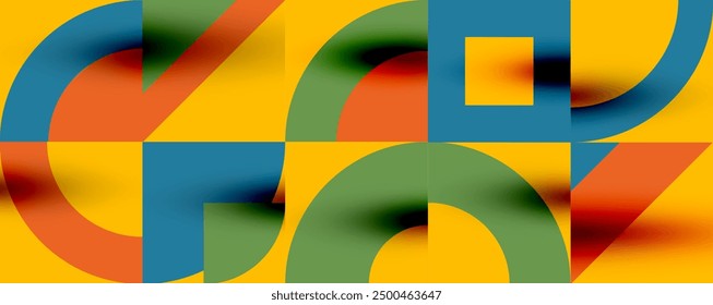 Neo memphis geometrisches Muster mit Kreisen, Quadraten. Pop Art abstrakter Hintergrund für Cover, Banner, Flyer und Poster und andere Vorlagen