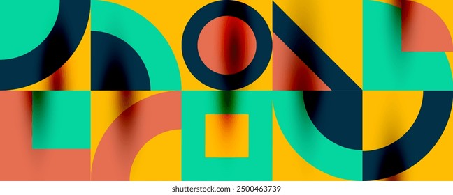 Neo memphis geometric pattern with circles, squares. Pop art abstract background for covers, banners, flyers and posters and other templates