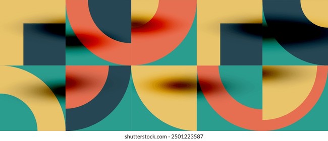 Neo memphis geometric pattern with circles, squares. Pop art abstract background for covers, banners, flyers and posters and other templates