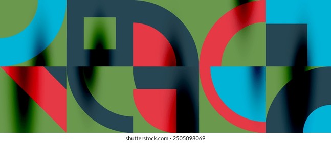 Patrón geométrico de Neo Memphis con círculos, cuadrados. Fondo abstracto del arte Pop para las cubiertas, los Anuncios, los volantes y los carteles y otras Plantillas