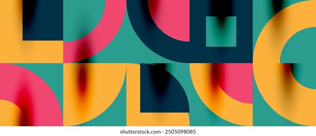Neo memphis geometric pattern with circles, squares. Pop art abstract background for covers, banners, flyers and posters and other templates