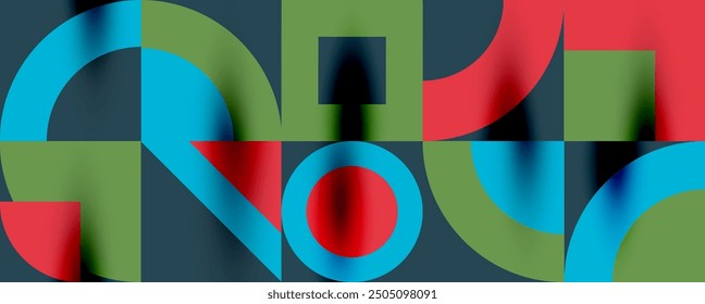 Neo memphis geometrisches Muster mit Kreisen, Quadraten. Pop Art abstrakter Hintergrund für Cover, Banner, Flyer und Poster und andere Vorlagen