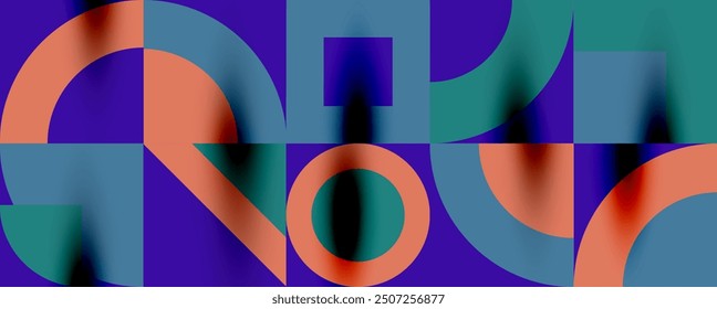 Neo memphis geometrisches Muster mit Kreisen, Quadraten. Pop Art abstrakter Hintergrund für Cover, Banner, Flyer und Poster und andere Vorlagen