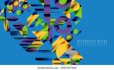 Neo memphis geometric pattern with circles, squares and lines. Pop art abstract background for covers, banners, flyers and posters and other templates