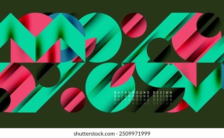 Neo memphis geometric pattern with circles, squares and lines. Pop art abstract background for covers, banners, flyers and posters and other templates
