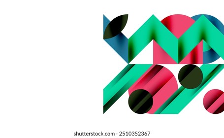 Neo memphis geometric pattern with circles, squares and lines. Pop art abstract background for covers, banners, flyers and posters and other templates