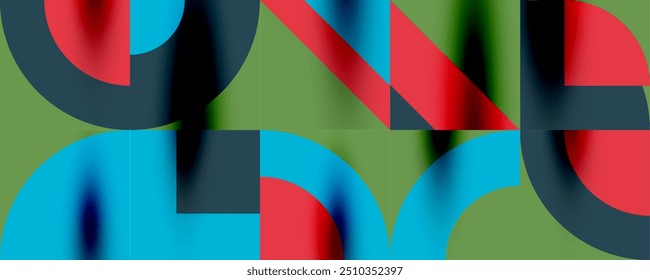 Patrón geométrico de Neo Memphis con círculos, cuadrados. Fondo abstracto del arte Pop para las cubiertas, los Anuncios, los volantes y los carteles y otras Plantillas