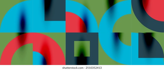 Patrón geométrico de Neo Memphis con círculos, cuadrados. Fondo abstracto del arte Pop para las cubiertas, los Anuncios, los volantes y los carteles y otras Plantillas