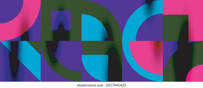 Padrão geométrico neomênfis com círculos, quadrados. Fundo abstrato da arte pop para capas, banners, folhetos e cartazes e outros modelos