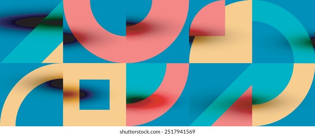 Neo memphis geometric pattern with circles, squares. Pop art abstract background for covers, banners, flyers and posters and other templates