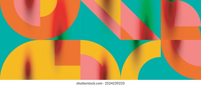 Neo memphis geometric pattern with circles, squares. Pop art abstract background for covers, banners, flyers and posters and other templates