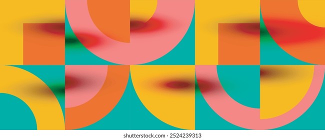 Neo memphis geometric pattern with circles, squares. Pop art abstract background for covers, banners, flyers and posters and other templates