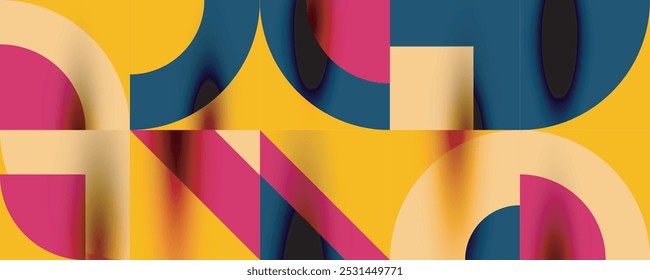 Neo memphis geometric pattern with circles, squares. Pop art abstract background for covers, banners, flyers and posters and other templates