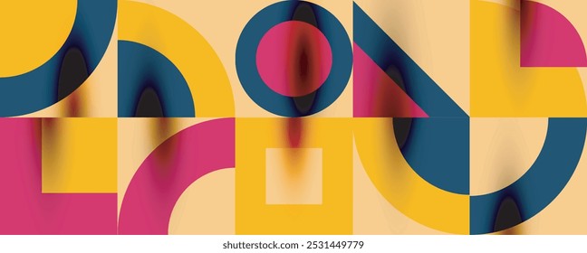 Neo memphis geometric pattern with circles, squares. Pop art abstract background for covers, banners, flyers and posters and other templates