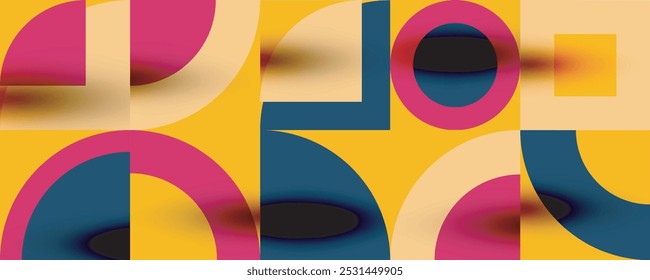 Neo memphis geometric pattern with circles, squares. Pop art abstract background for covers, banners, flyers and posters and other templates