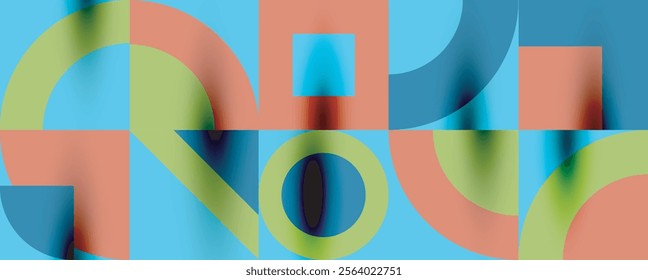 Neo memphis geometric pattern with circles, squares. Pop art abstract background for covers, banners, flyers and posters and other templates