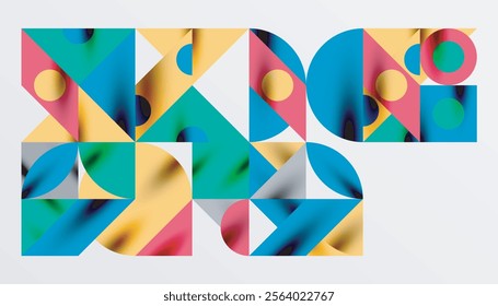 Neo memphis geometric pattern with circles, squares and lines. Pop art abstract background for covers, banners, flyers and posters and other templates