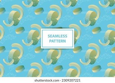 Neo memphis seamless pattern with gradient color