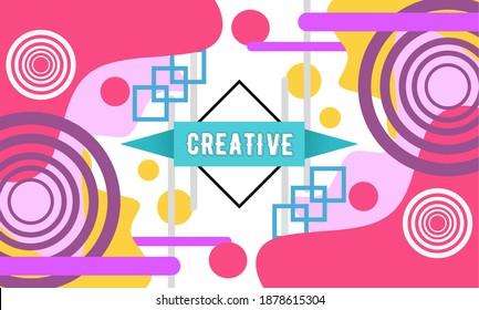 neo memphis style background. cool bright background design concept. Composition of abstract shapes that look simple but attractive to the eye, hopefully they can be used for your business needs, gree