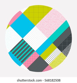 Neo Memphis style Colorful Background Decorative Wallpaper with Bold Editable Simple Block in Bright Color