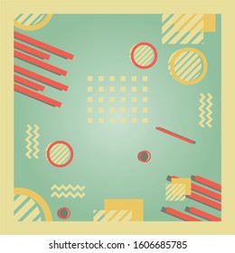 neo memphis style covers. Collection of cool bright covers. Abstract shapes compositions. Vector