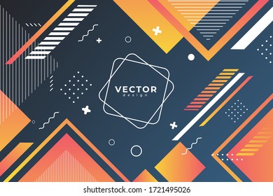Neo memphis style covers. Collection of cool bright covers. Abstract shapes compositions. Vector.