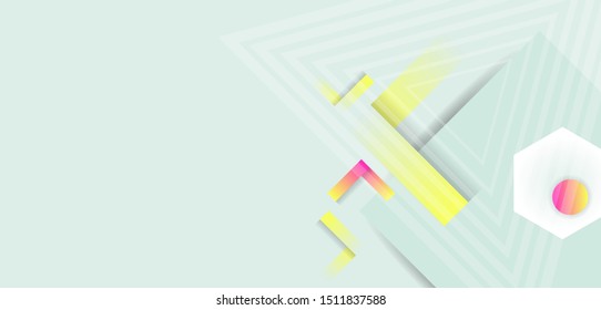 Neo mint turquoise abstract background trend color 2020 geometric vector banner design. Color creative 3d universe with lines, dots