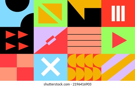 Neo Modernism Artwork Pattern Design. Mid-Century Abstract Vector Pattern. geometry pattern. vector design. Brutalism Design Abstract Vector Pattern.