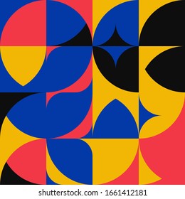 Neo Modernismus Kunstmuster mit abstrakten geometrischen Formen und Formen der Vektorillustration. Einfache Form fett grafisches Design, nützlich für Web-Kunst, Einladungskarten, Plakate, Drucke, Textilien, Hintergründe.