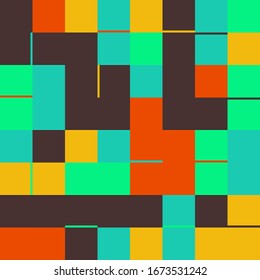 Neo Modernism artwork pattern made with abstract vector geometric shapes and forms. Simple form bold graphic design, useful for web art, invitation cards, posters, prints, textile, backgrounds.