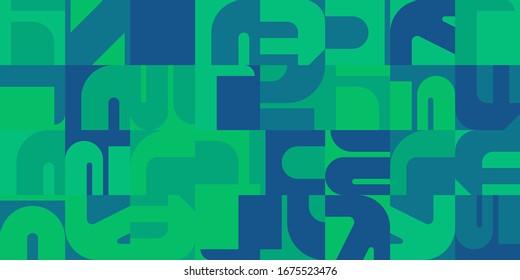 Neo Modernism artwork pattern made with abstract vector geometric shapes and forms. Simple form bold graphic design, useful for web art, invitation cards, posters, prints, textile, backgrounds.