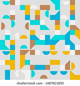 Neo Modernismus Kunstmuster mit abstrakten geometrischen Formen und Formen der Vektorillustration. Einfache Form fett grafisches Design, nützlich für Web-Kunst, Einladungskarten, Plakate, Drucke, Textilien, Hintergründe.