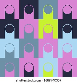 Neo Modernism artwork pattern made with abstract vector geometric shapes and forms. Simple form bold graphic design, useful for web art, invitation cards, posters, prints, textile, backgrounds.