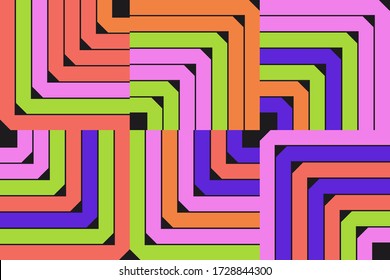 Neo Modernism artwork pattern made with abstract vector geometric shapes and forms. Simple form bold graphic design, useful for web art, invitation cards, posters, prints, textile, backgrounds.