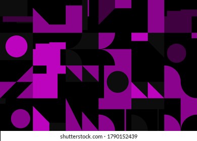 Patrón de arte neo-modernista hecho con formas y formas abstractas de vectores geométricos. Diseño gráfico sencillo en negrita, útil para el arte web, tarjetas de invitación, carteles, impresiones, textiles, fondos.