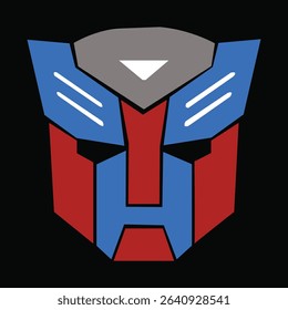 Neo Prime Mech Face Futuristic Warrior Emblem Design (Vector art)